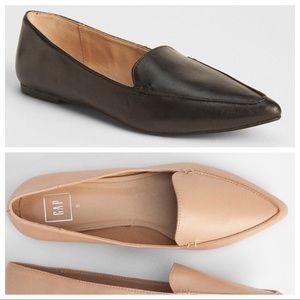 TWO PAIRS Gap Pointed Leather Loafers